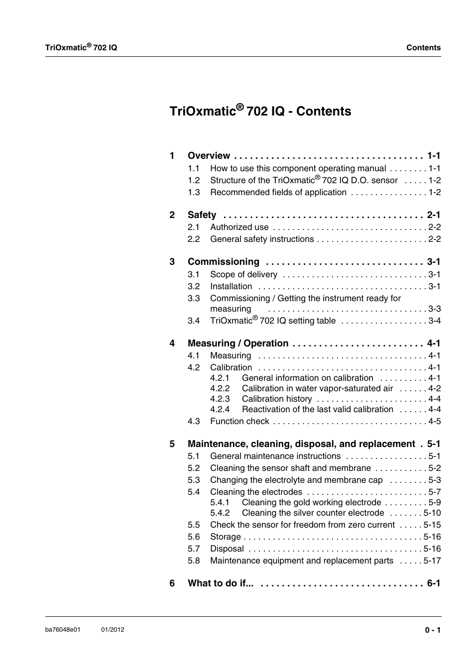 Trioxmatic, 702 iq - contents | YSI IQ S ENSOR N ET TriOxmatic  702 IQ User Manual | Page 3 / 54