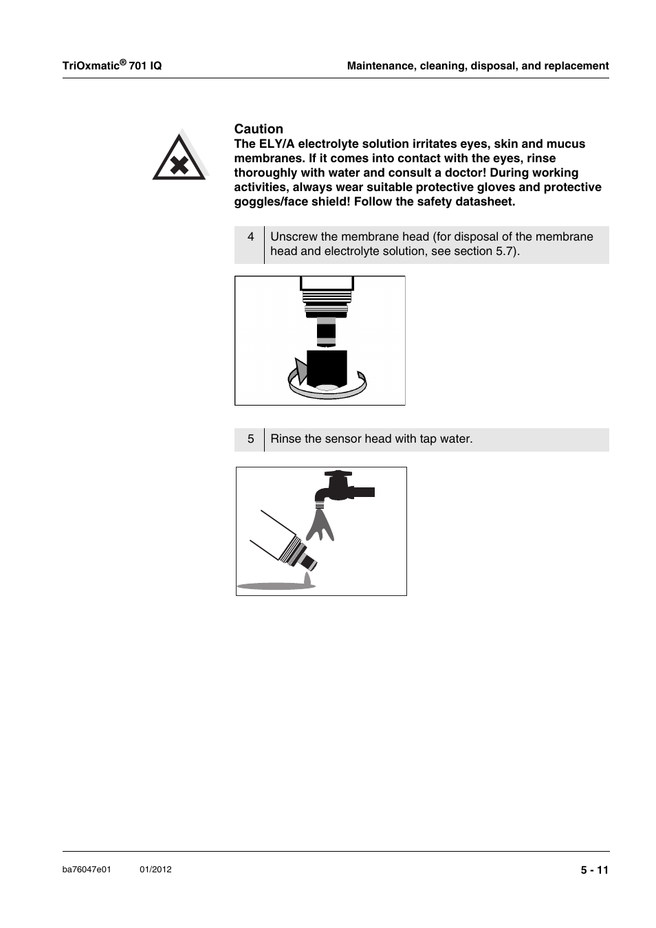 Caution | YSI IQ S ENSOR N ET TriOxmatic  701 IQ User Manual | Page 33 / 58