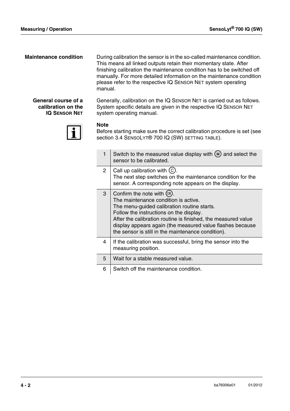 YSI IQ SensorNet SensoLyt Sensor 700 IQ (SW) User Manual | Page 20 / 46
