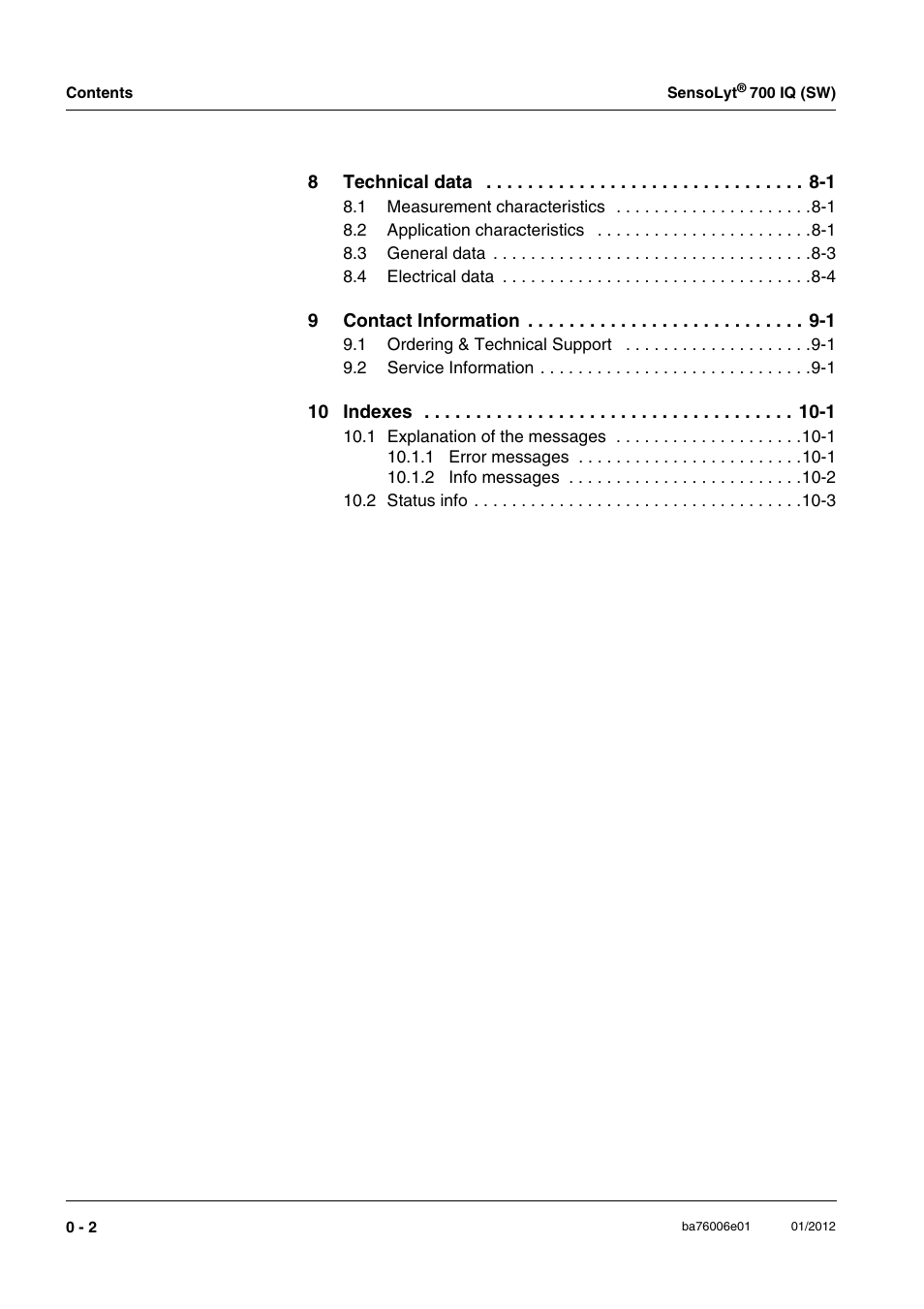 YSI IQ SensorNet SensoLyt Sensor 700 IQ (SW) User Manual | Page 4 / 46