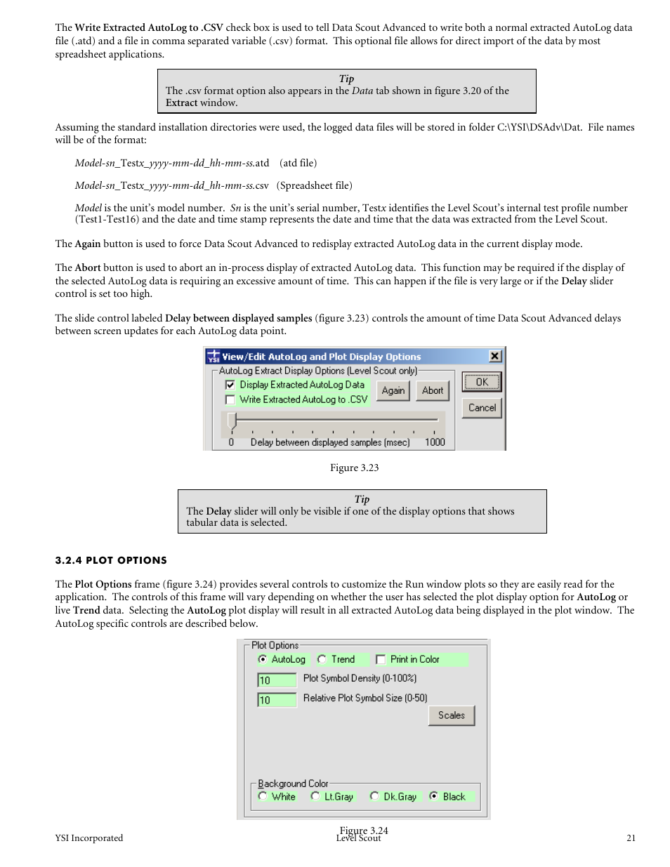 4 plot options | YSI Level Scout User Manual | Page 23 / 54