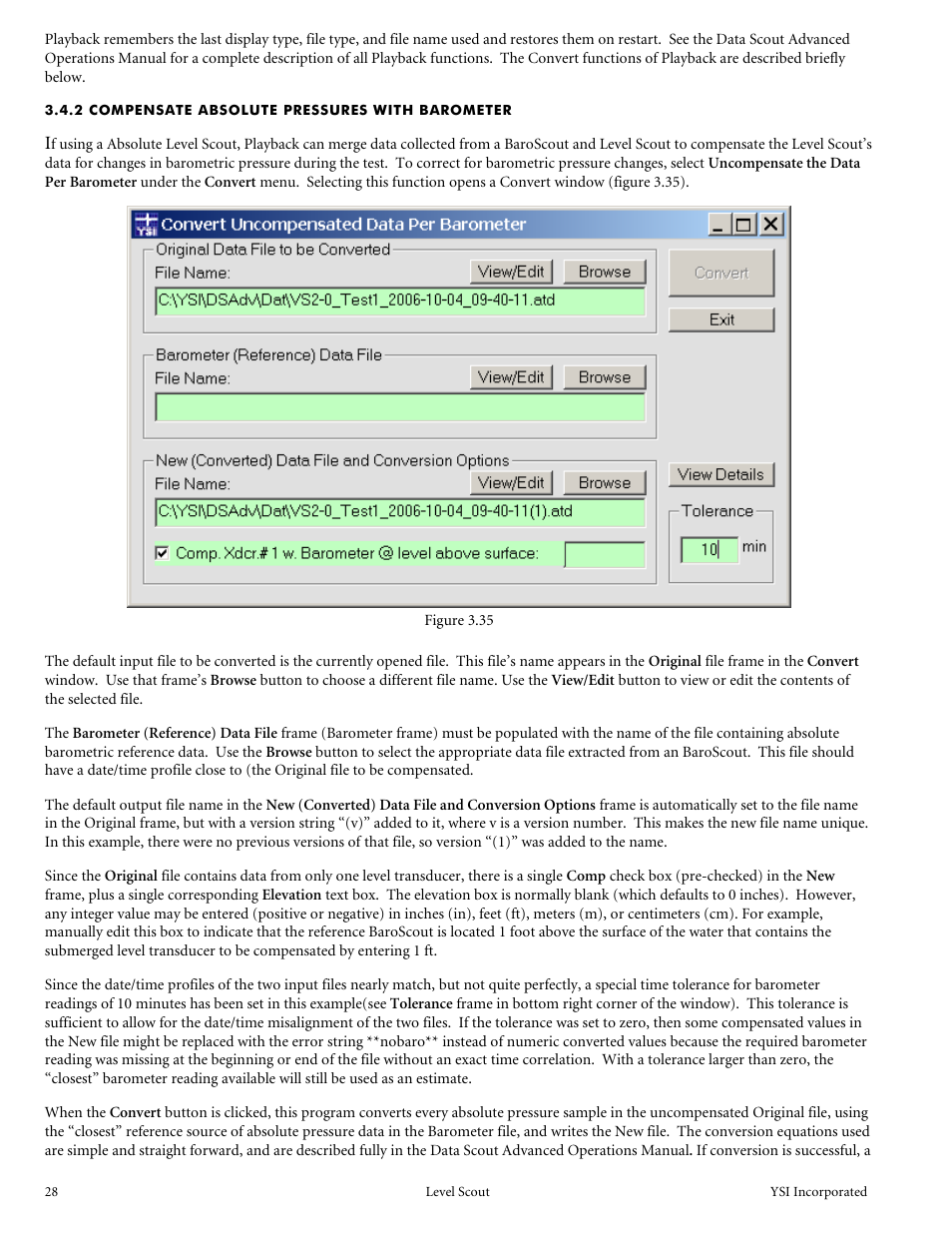 2 compensate absolute pressures with barometer | YSI Level Scout User Manual | Page 30 / 54