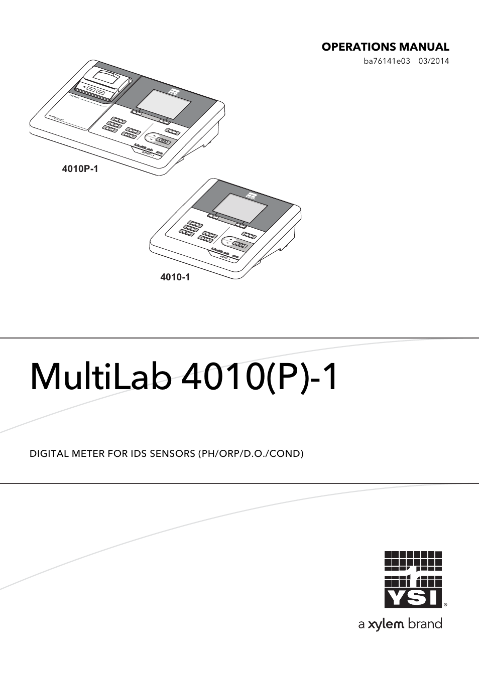 YSI MultiLab 4010P-1 User Manual | 108 pages