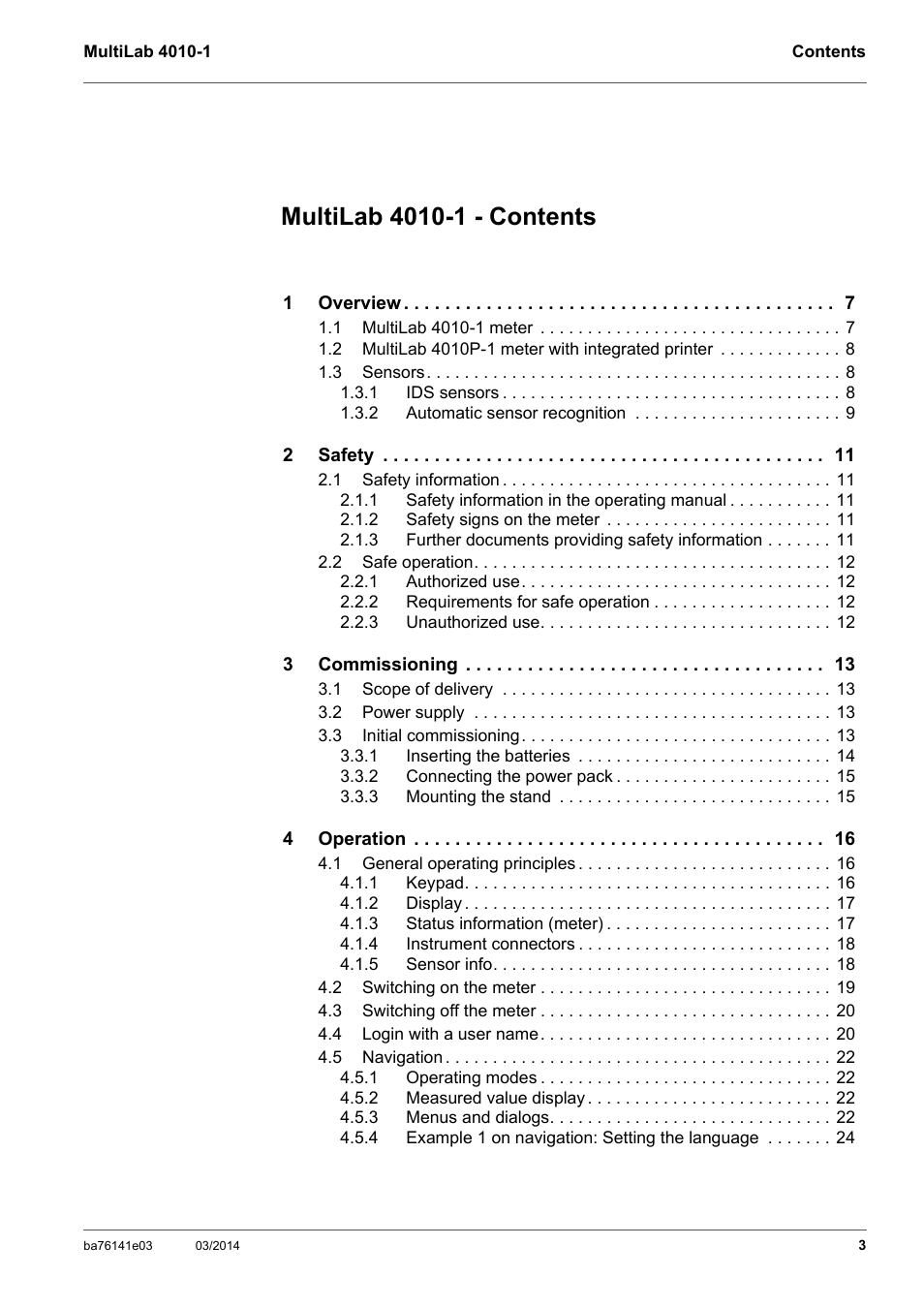 YSI MultiLab 4010P-1 User Manual | Page 3 / 108