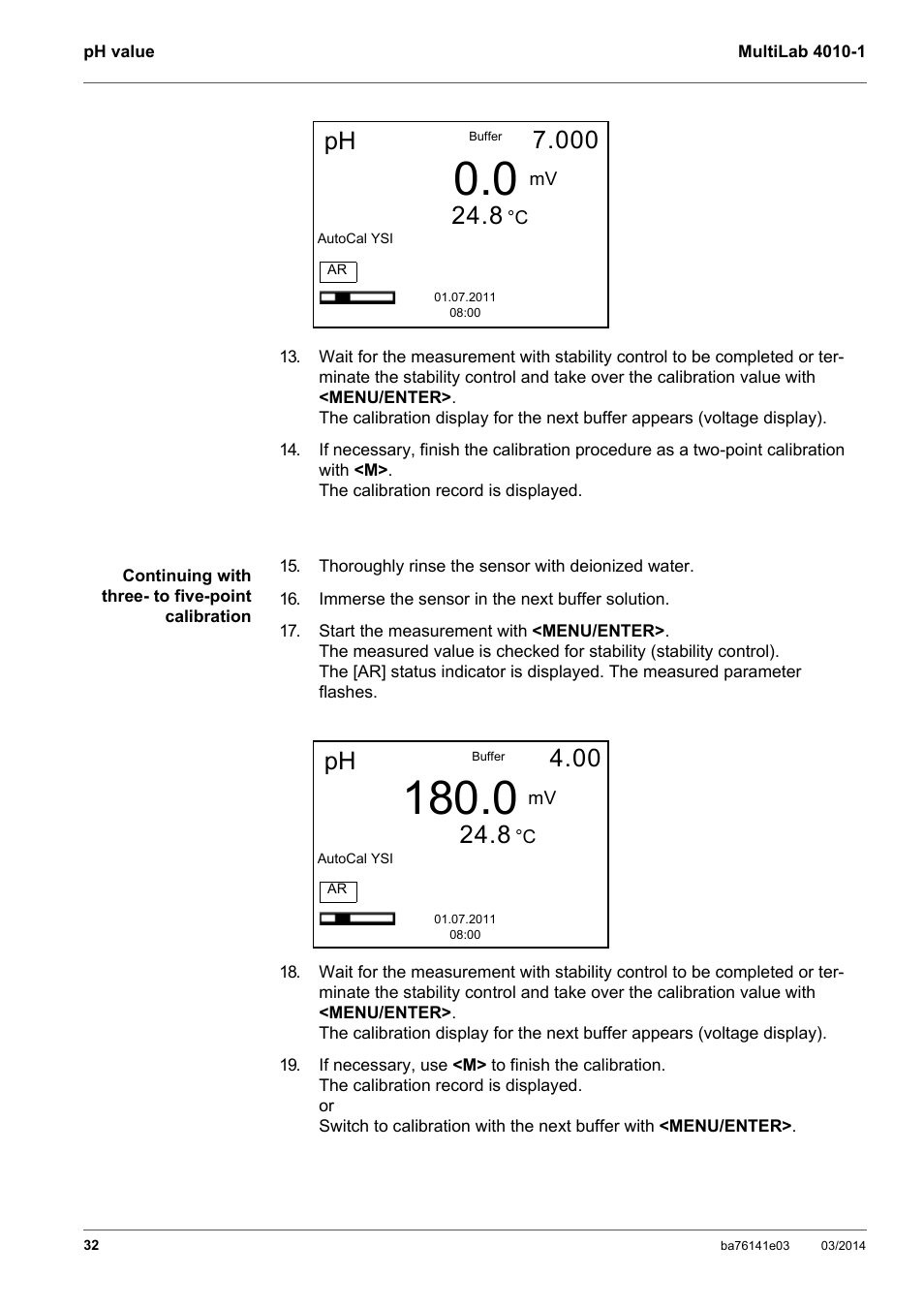 YSI MultiLab 4010P-1 User Manual | Page 32 / 108