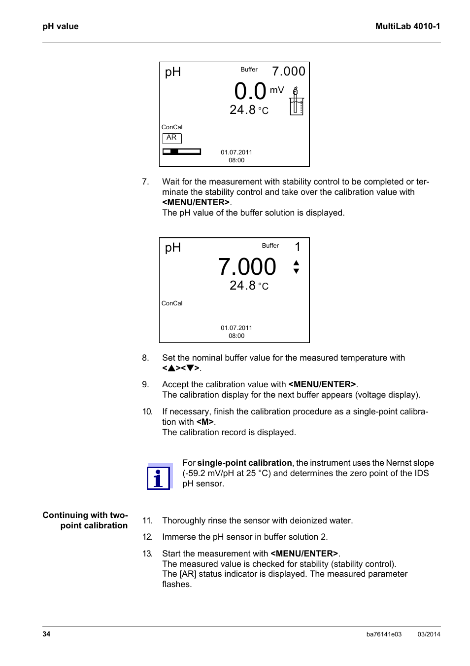 YSI MultiLab 4010P-1 User Manual | Page 34 / 108