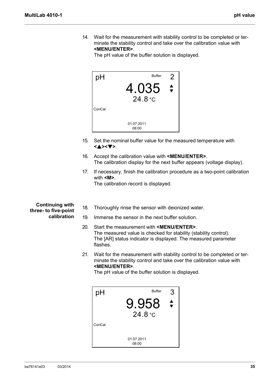 YSI MultiLab 4010P-1 User Manual | Page 35 / 108