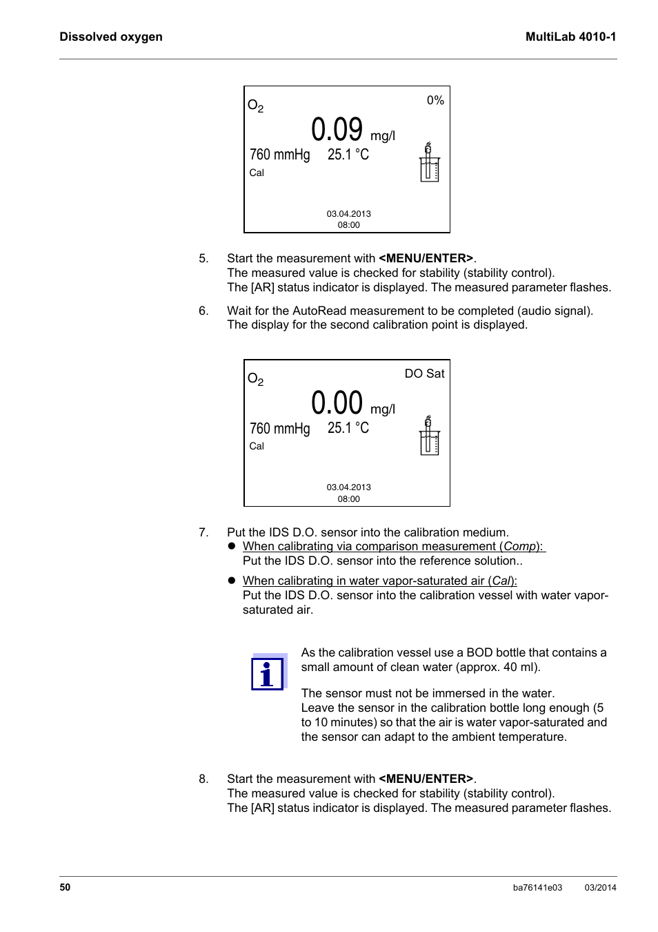 YSI MultiLab 4010P-1 User Manual | Page 50 / 108