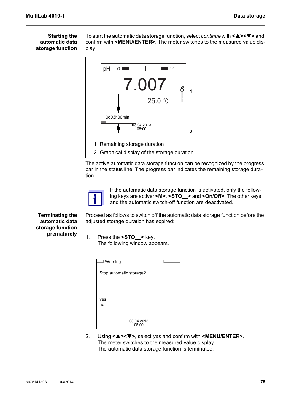 YSI MultiLab 4010P-1 User Manual | Page 75 / 108