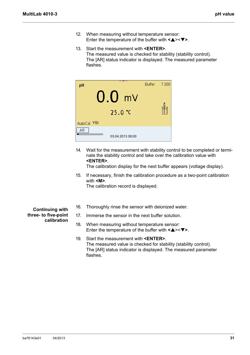 Xylem MultiLab 4010-3 User Manual | Page 31 / 112