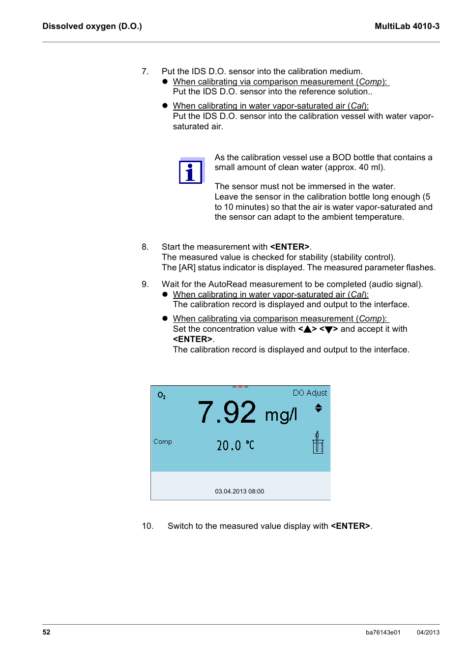 Xylem MultiLab 4010-3 User Manual | Page 52 / 112