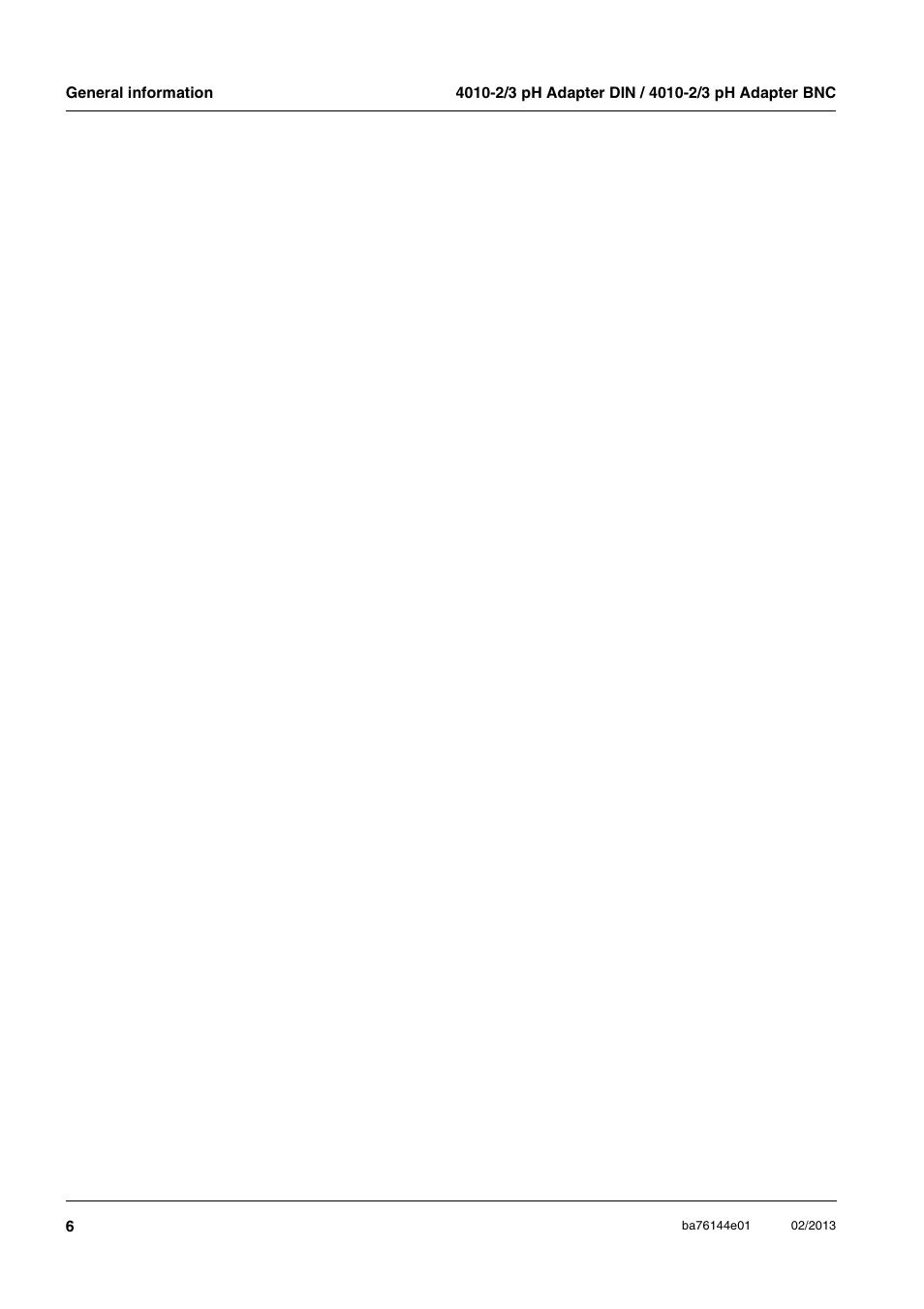 YSI 4010-2 pH Adapter DIN / BNC User Manual | Page 6 / 10