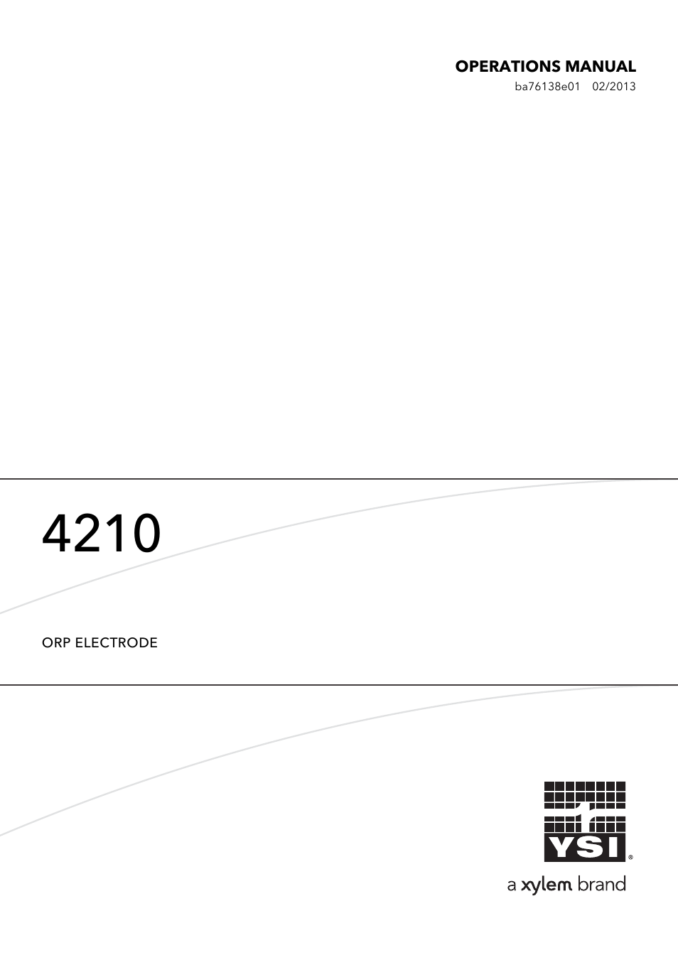 YSI MultiLab 4210 ORP Electrodes User Manual | 14 pages