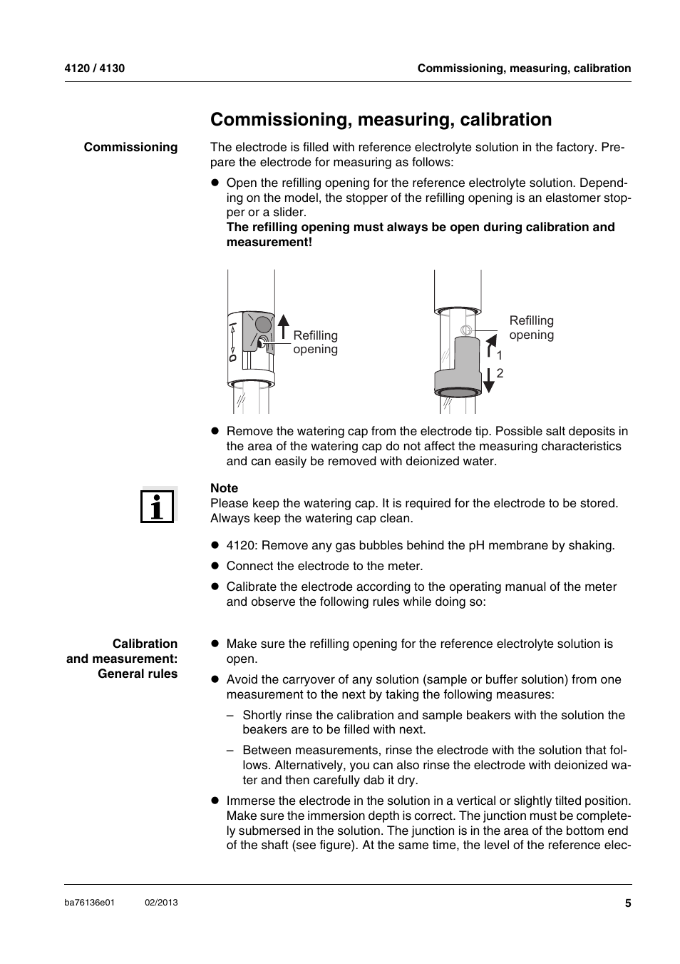 Commissioning, measuring, calibration | YSI MultiLab IDS 4120 User Manual | Page 5 / 14