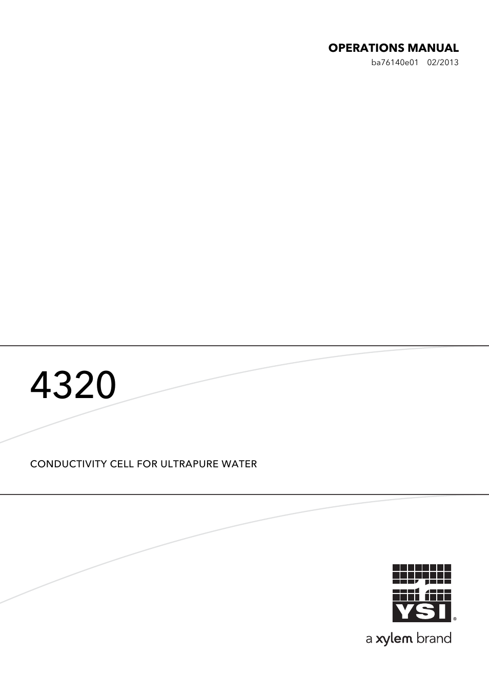 YSI MultiLab IDS 4320 Conductivity Probe User Manual | 12 pages