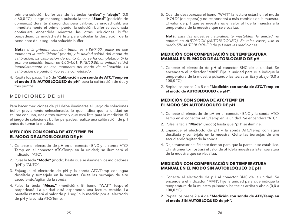 Mediciones de ph | YSI pH1200 User Manual | Page 15 / 26