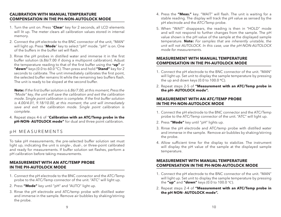 Ph measurements | YSI pH1200 User Manual | Page 7 / 26