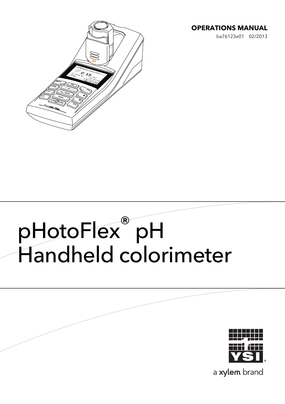 YSI pHotoFlex pH Handheld Colorimeter User Manual | 104 pages