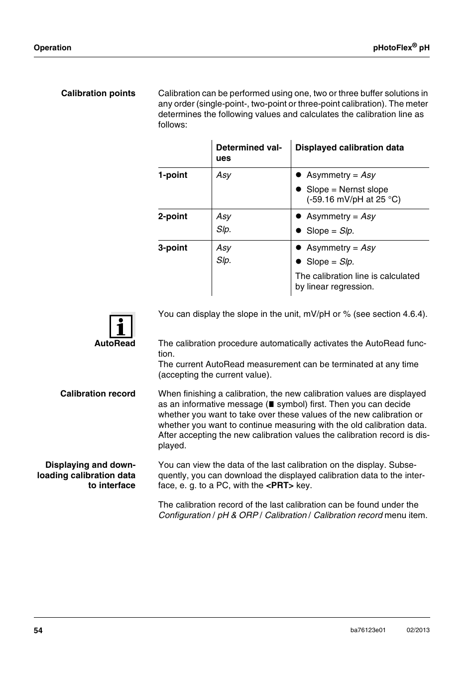 YSI pHotoFlex pH Handheld Colorimeter User Manual | Page 54 / 104