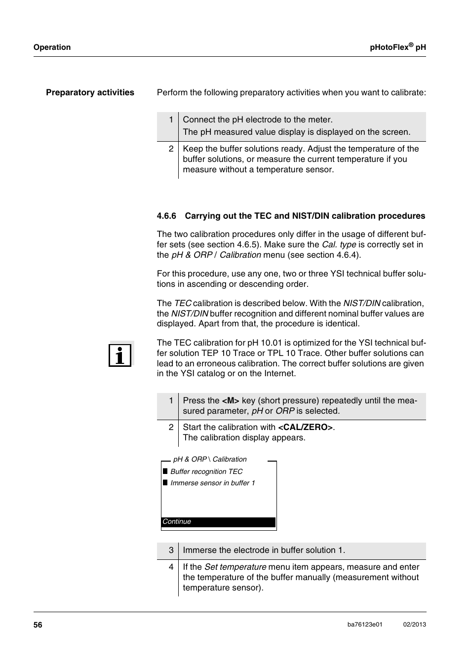 YSI pHotoFlex pH Handheld Colorimeter User Manual | Page 56 / 104
