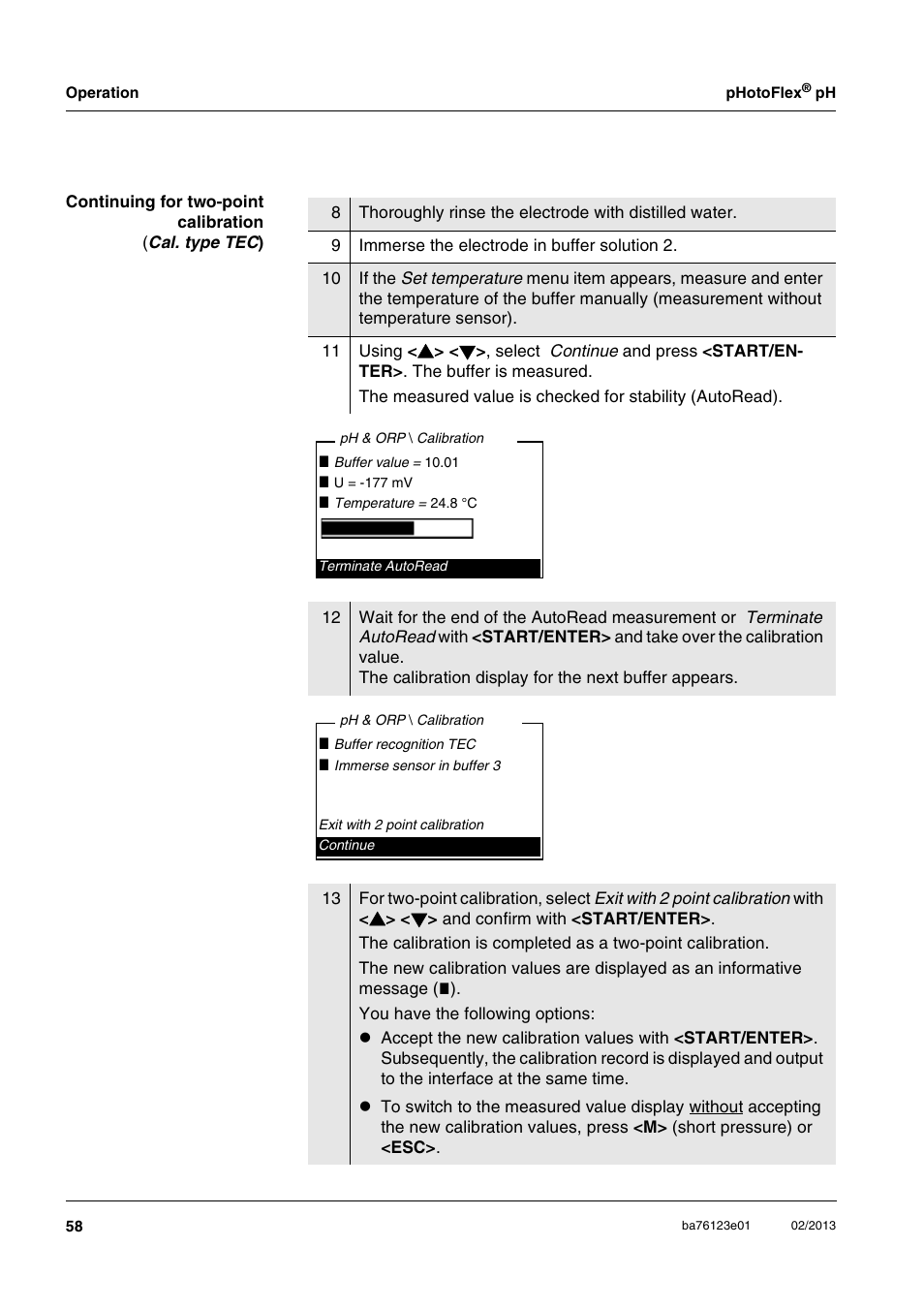 YSI pHotoFlex pH Handheld Colorimeter User Manual | Page 58 / 104