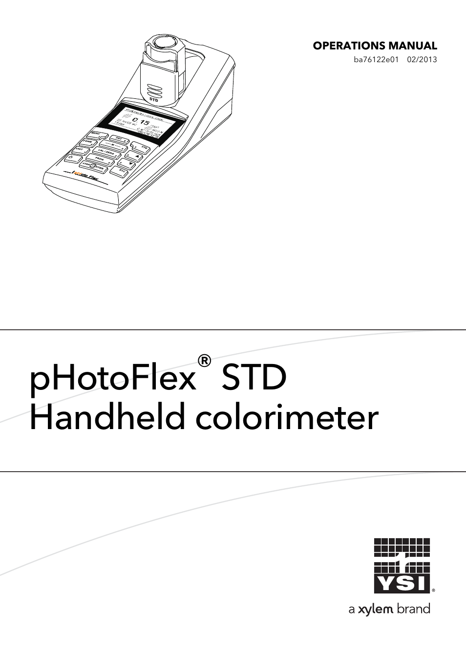 YSI pHotoFlex STD Colorimeter User Manual | 80 pages