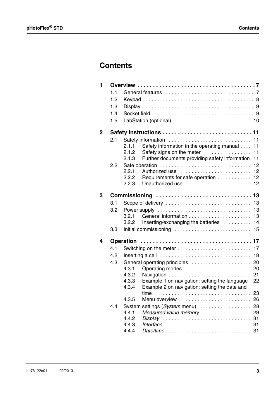 YSI pHotoFlex STD Colorimeter User Manual | Page 3 / 80