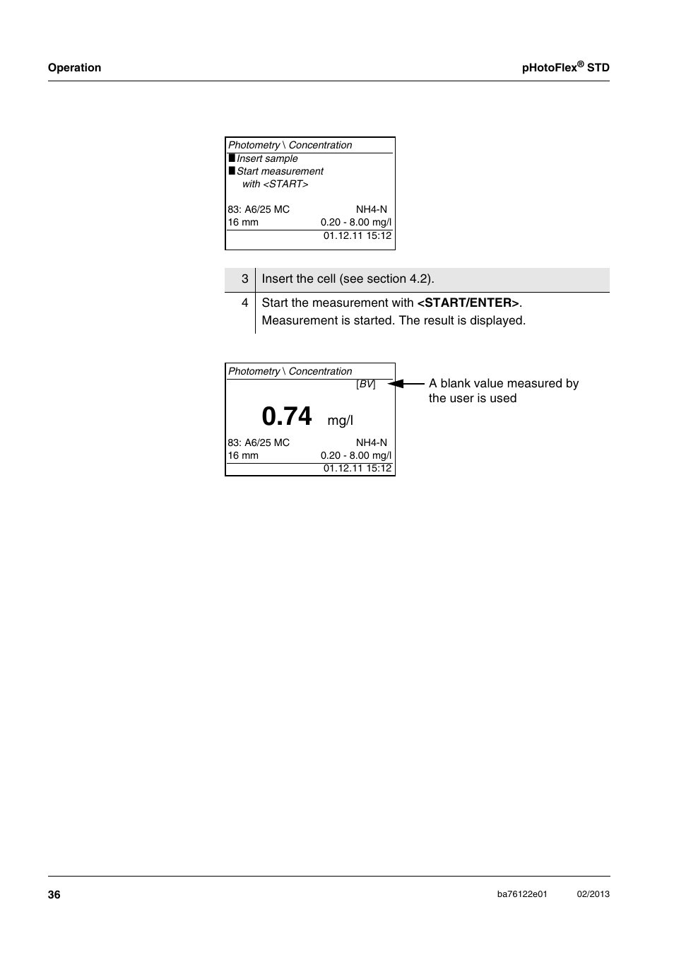Mg/l | YSI pHotoFlex STD Colorimeter User Manual | Page 36 / 80