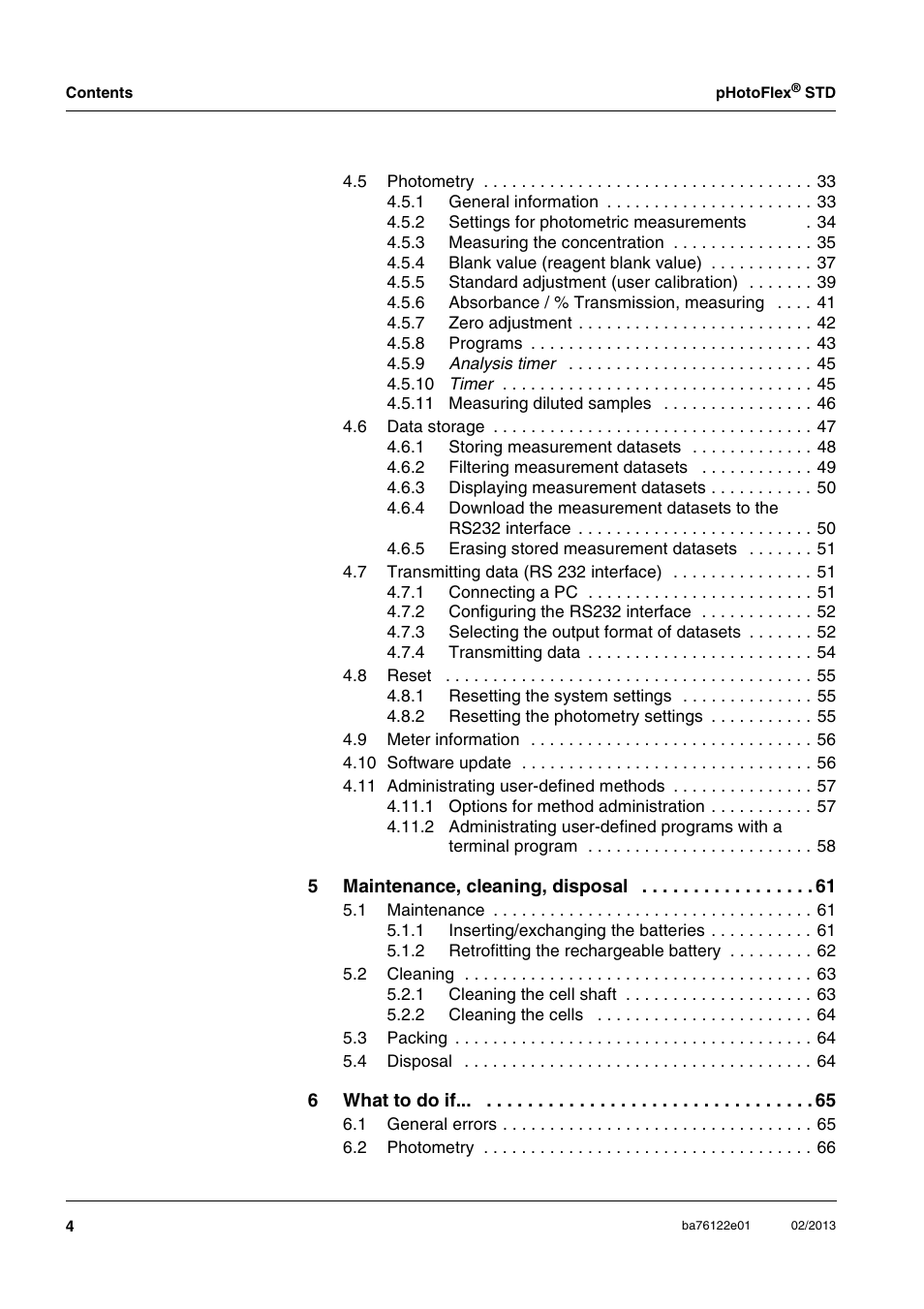 YSI pHotoFlex STD Colorimeter User Manual | Page 4 / 80