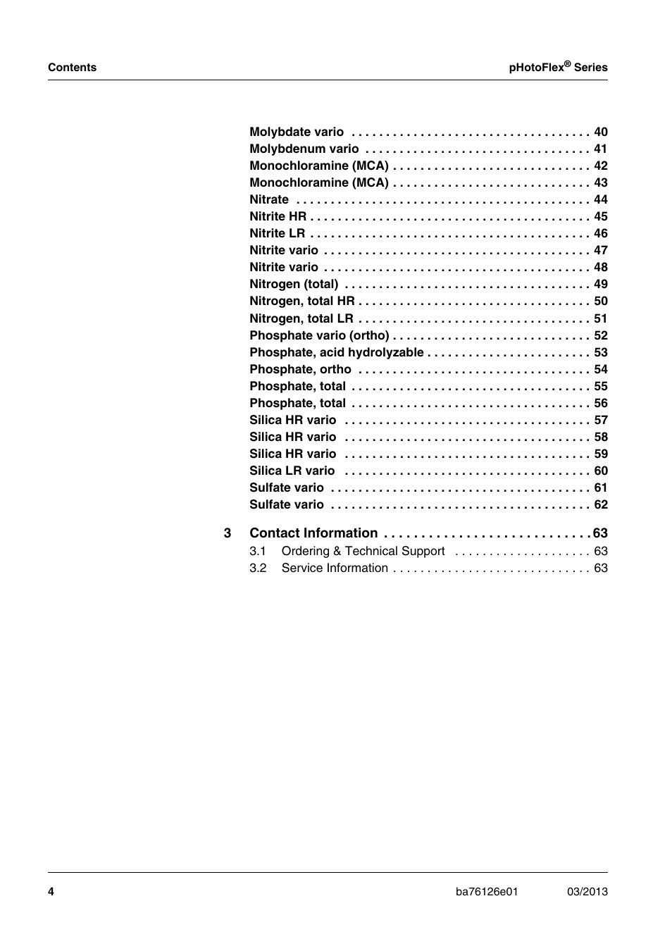 YSI pHotoFlex Series User Manual | Page 4 / 64