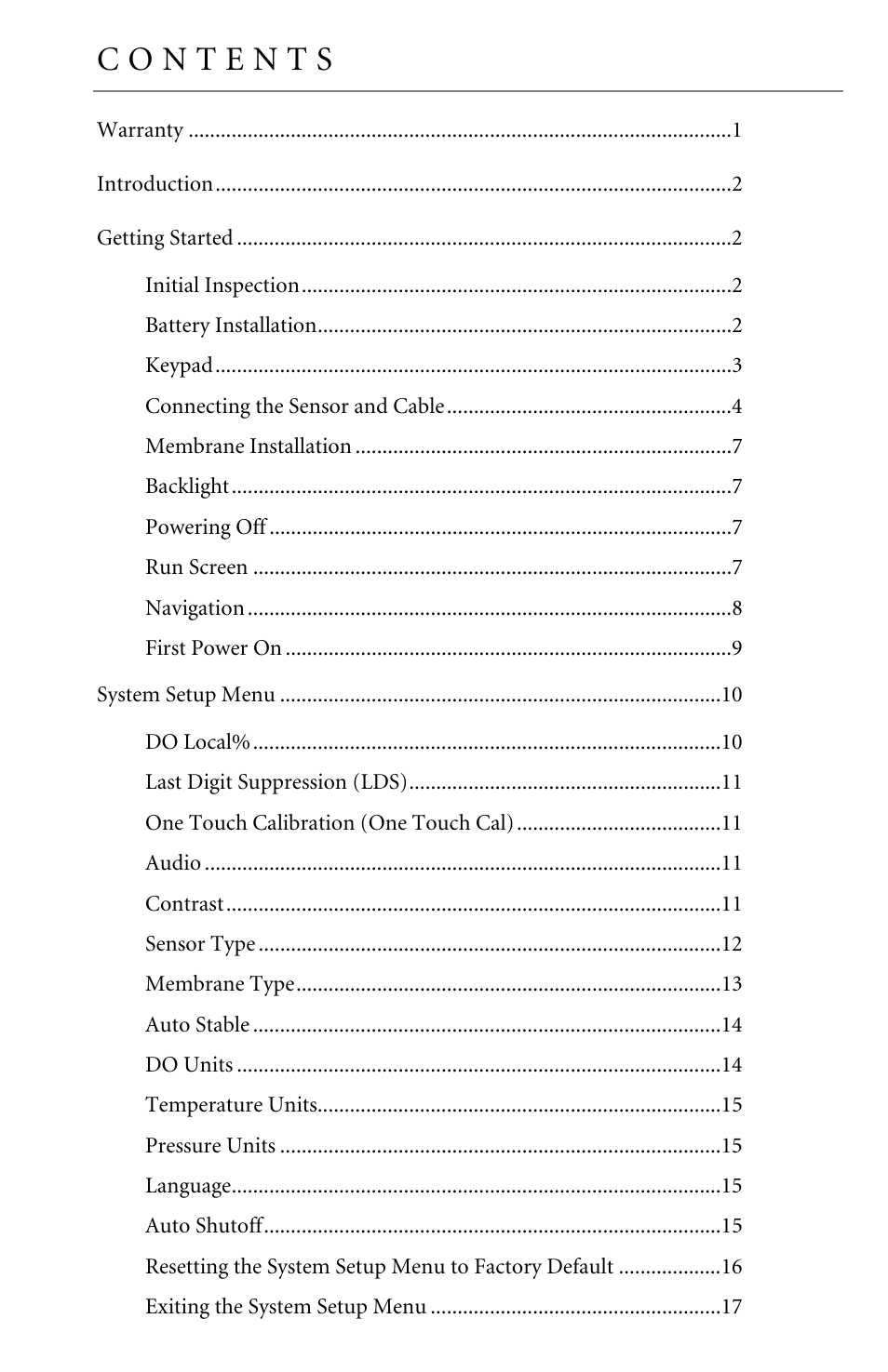YSI Pro20 User Manual | Page 3 / 43