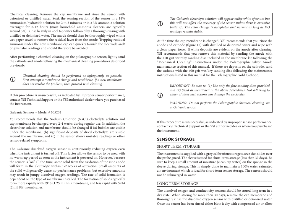 Sensor storage | YSI Pro2030 User Manual | Page 21 / 27