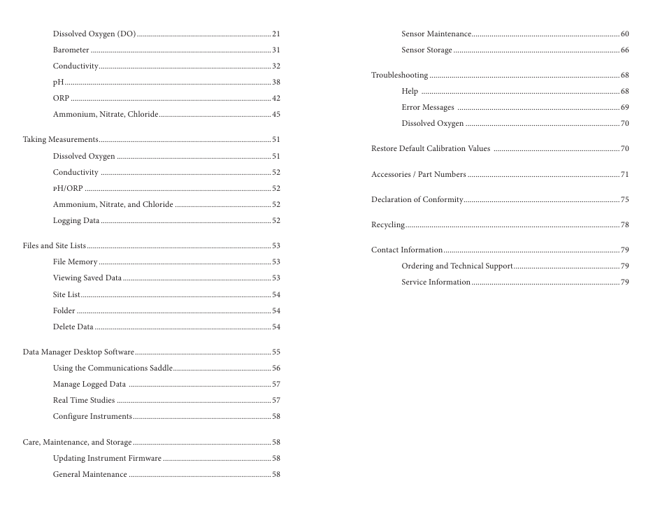 YSI Professional Plus User Manual | Page 3 / 45