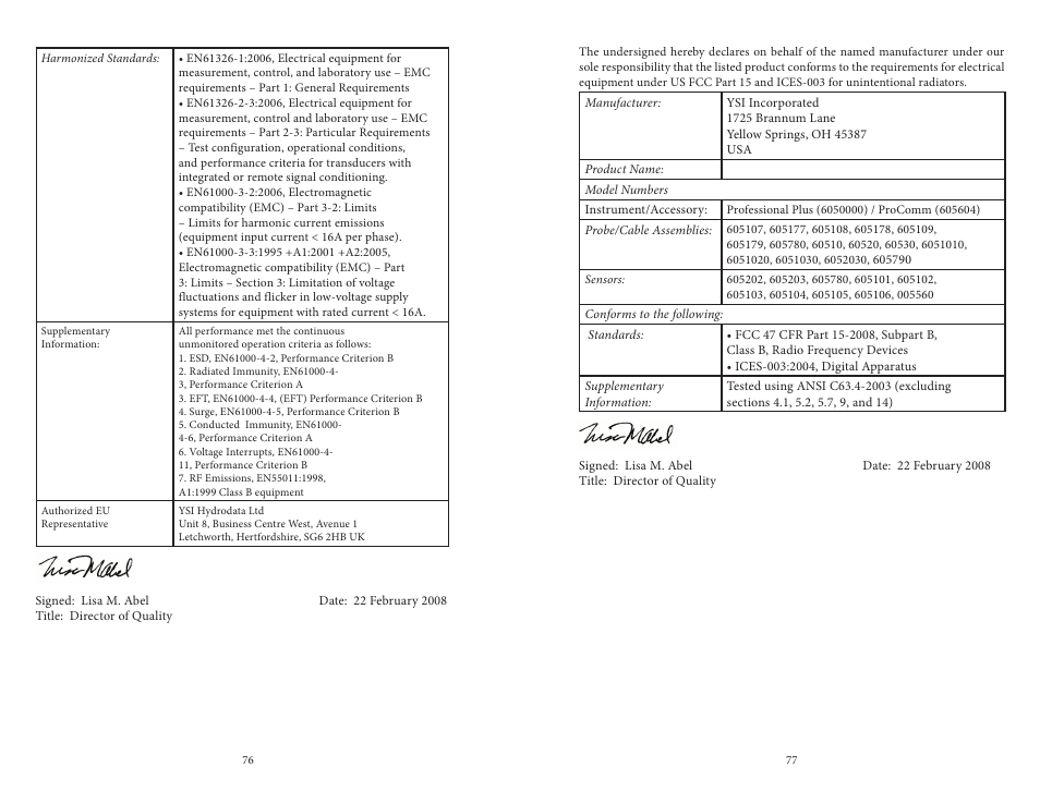 YSI Professional Plus User Manual | Page 43 / 45