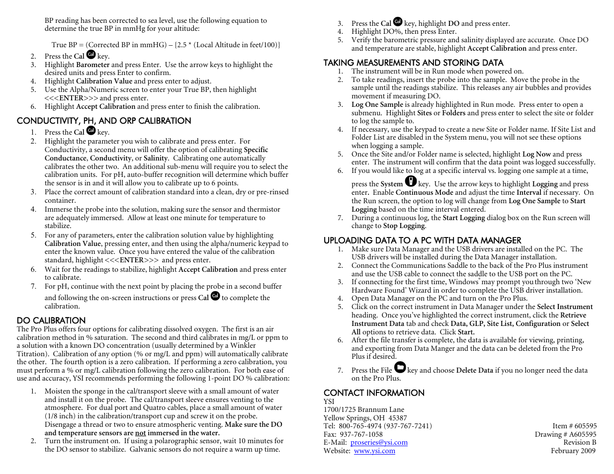 YSI Professional Plus User Manual | Page 2 / 2