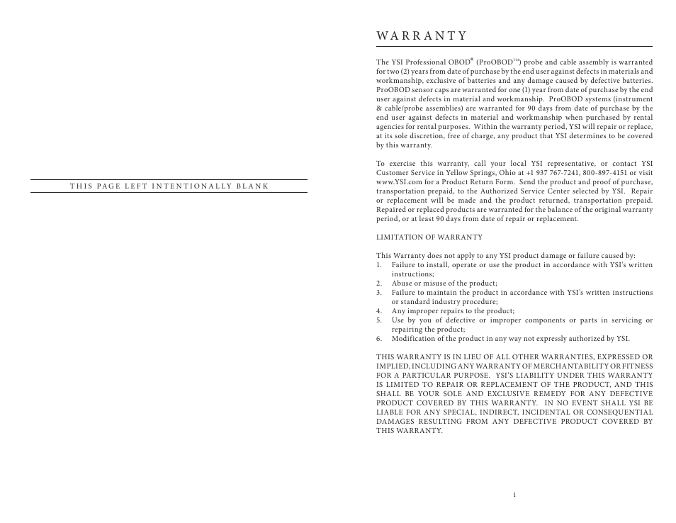 YSI ProOBOD User Manual | Page 3 / 15