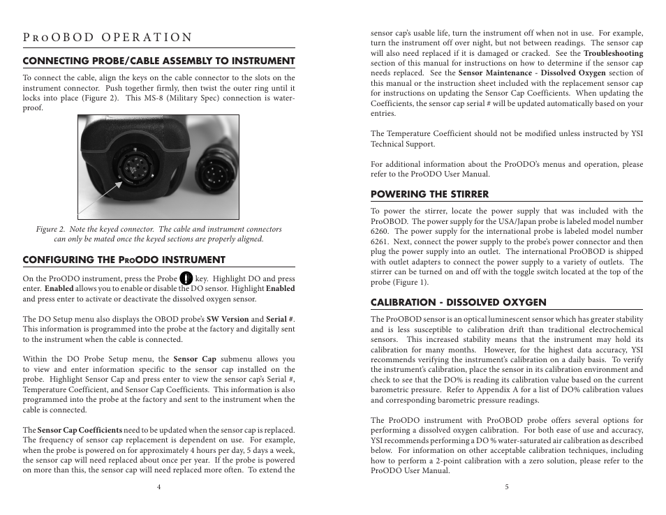 Proobod operation | YSI ProOBOD User Manual | Page 6 / 15