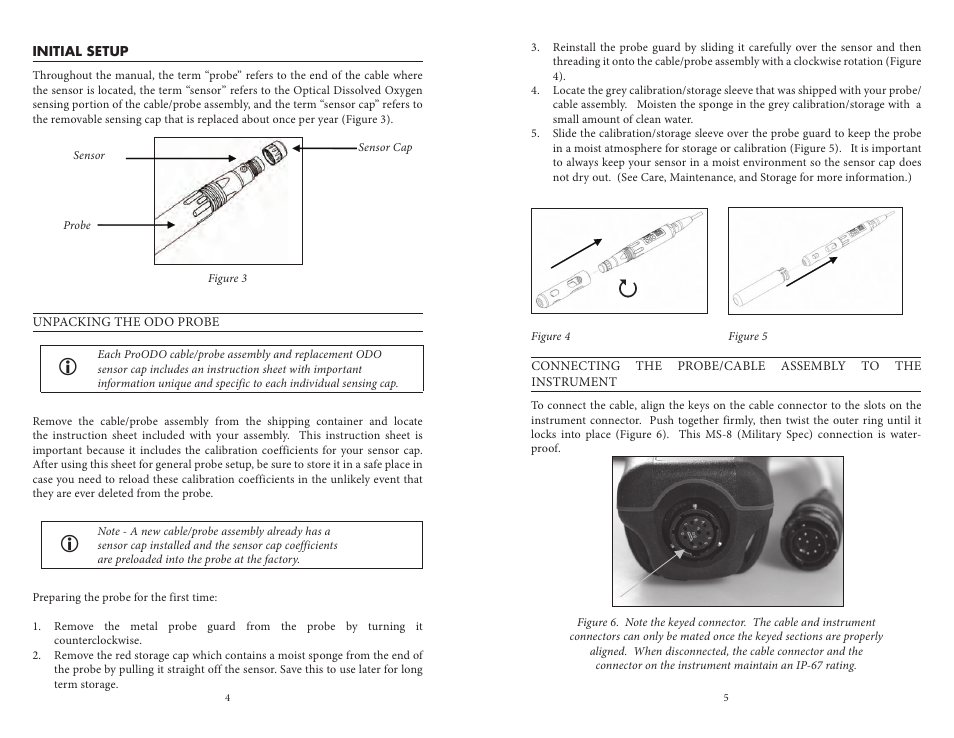 Initial setup | YSI ProODO User Manual | Page 7 / 29