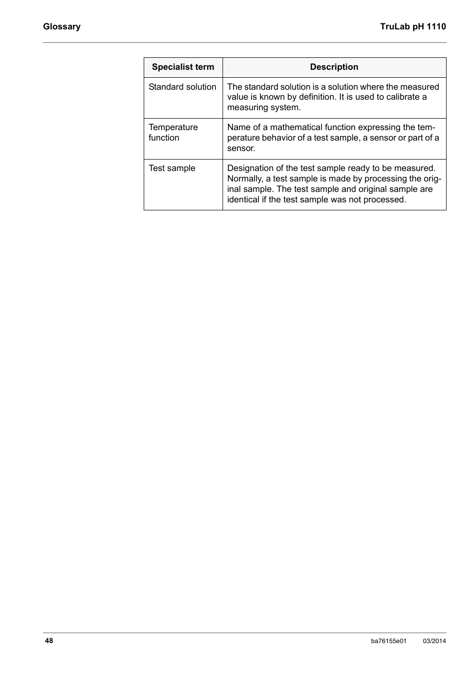 YSI TruLab pH 1110 User Manual | Page 48 / 54