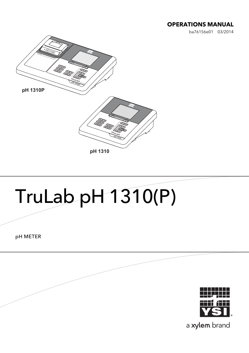 YSI TruLab 1310P User Manual | 74 pages