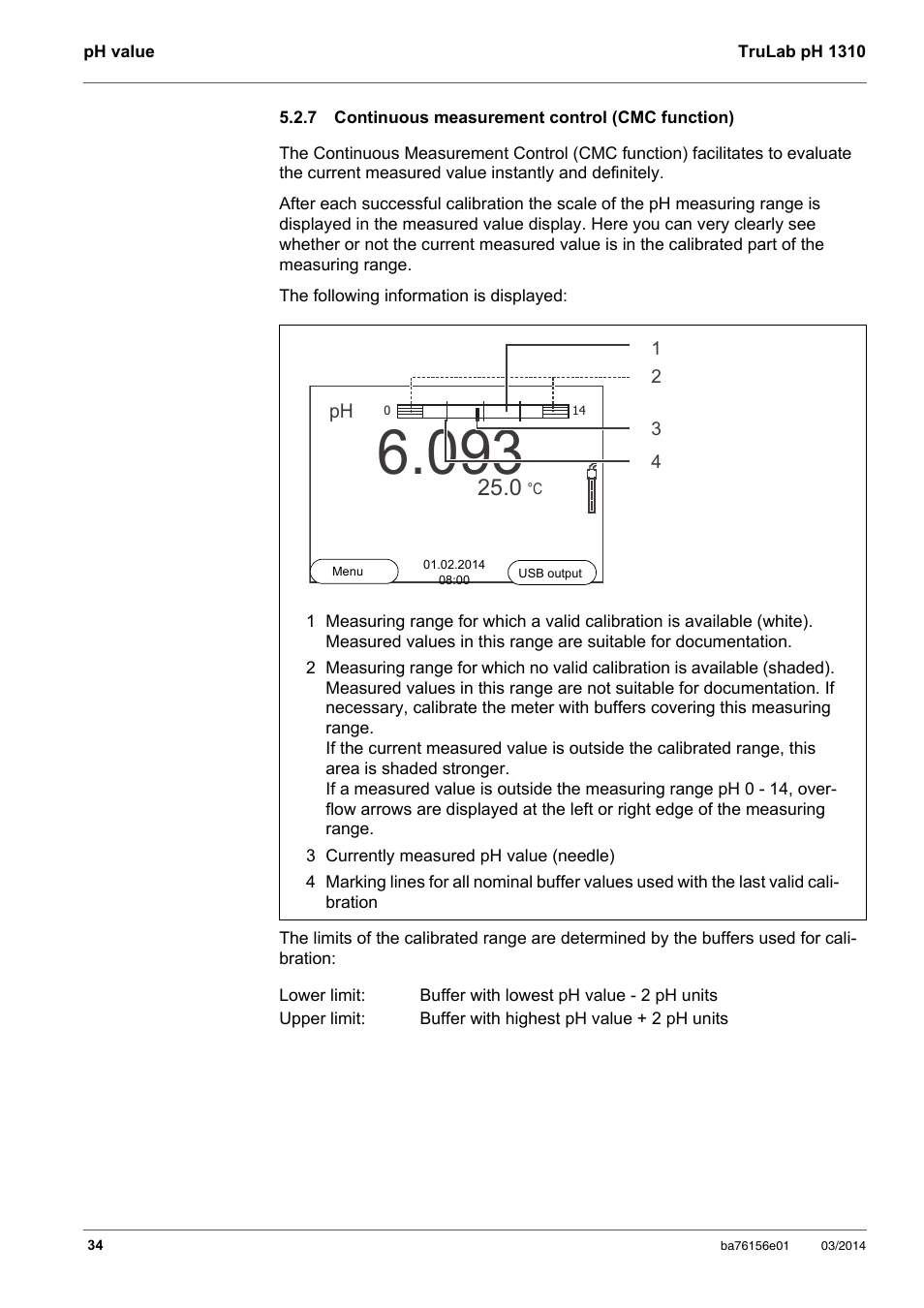 7 continuous measurement control (cmc function), Continuous measurement control (cmc function) | YSI TruLab 1310P User Manual | Page 34 / 74