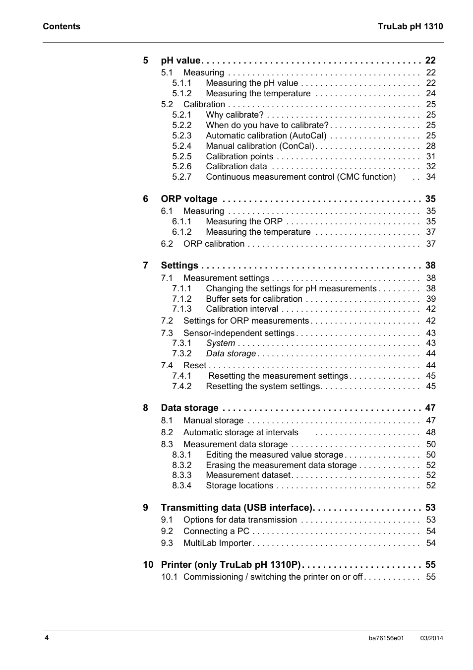 YSI TruLab 1310P User Manual | Page 4 / 74