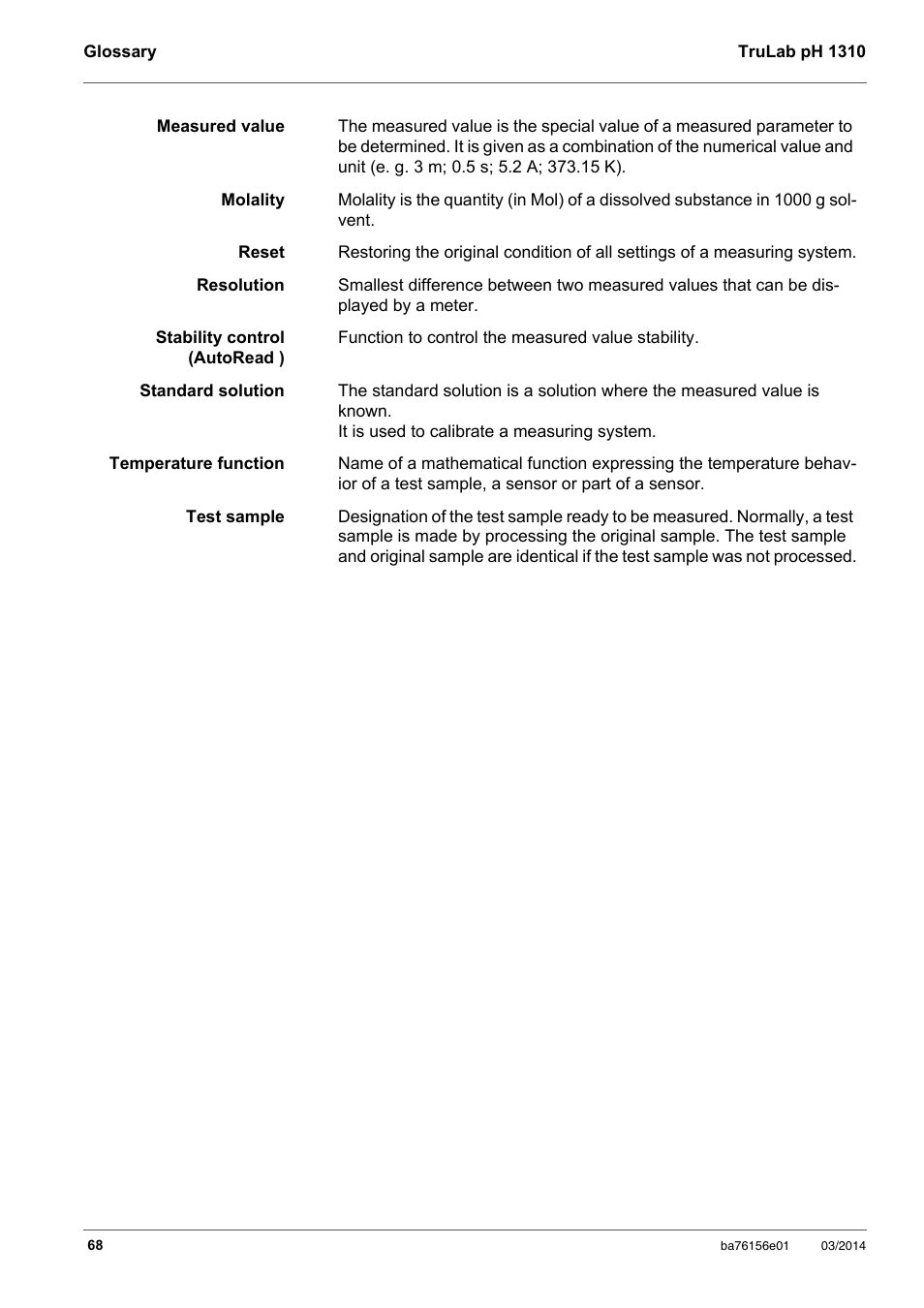 YSI TruLab 1310P User Manual | Page 68 / 74