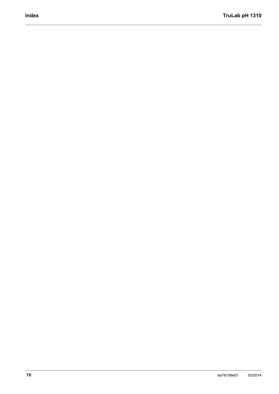 YSI TruLab 1310P User Manual | Page 70 / 74