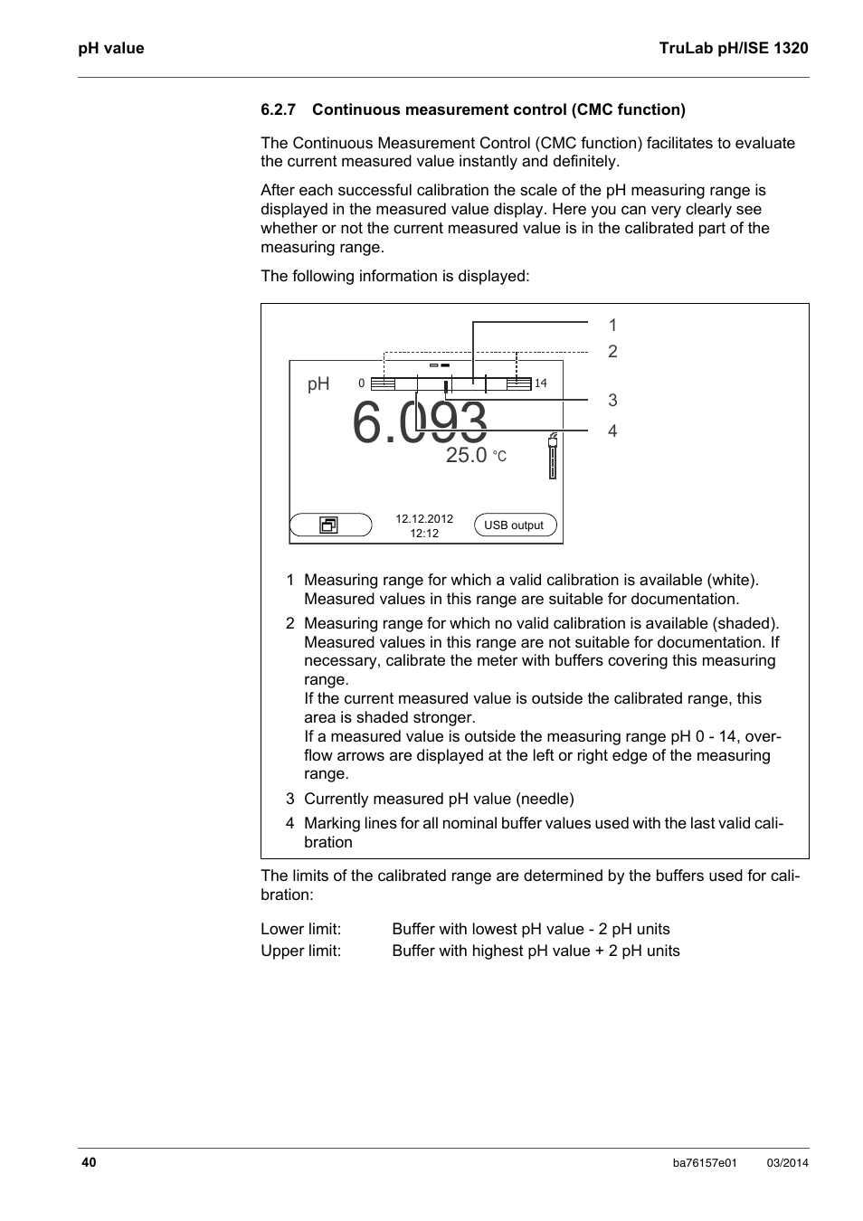 7 continuous measurement control (cmc function), Continuous measurement control (cmc function) | YSI TruLab 1320P User Manual | Page 40 / 106