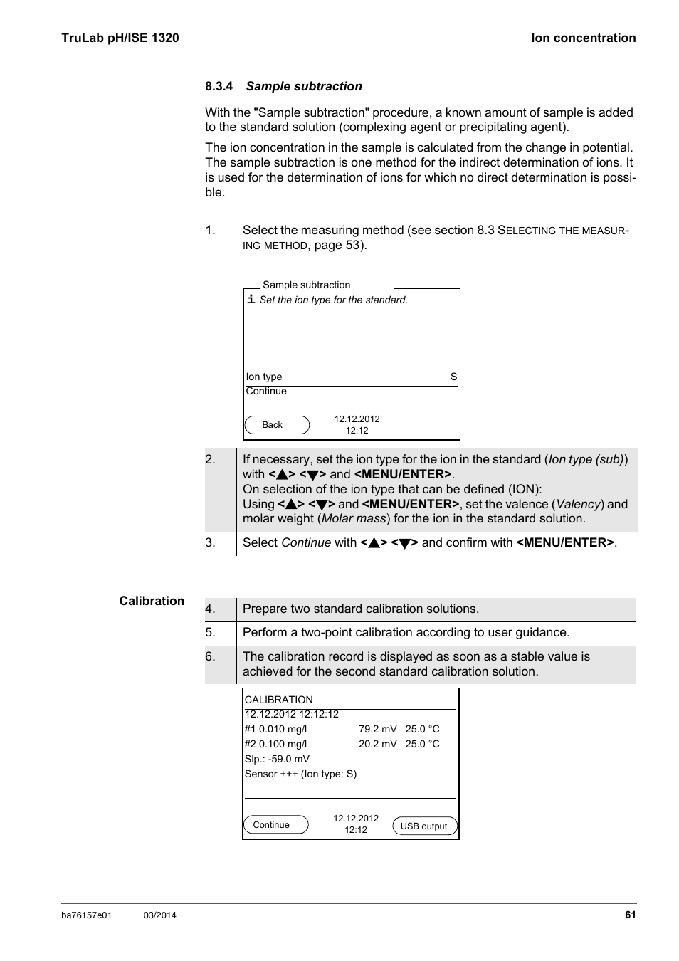 4 sample subtraction, Sample subtr | YSI TruLab 1320P User Manual | Page 61 / 106