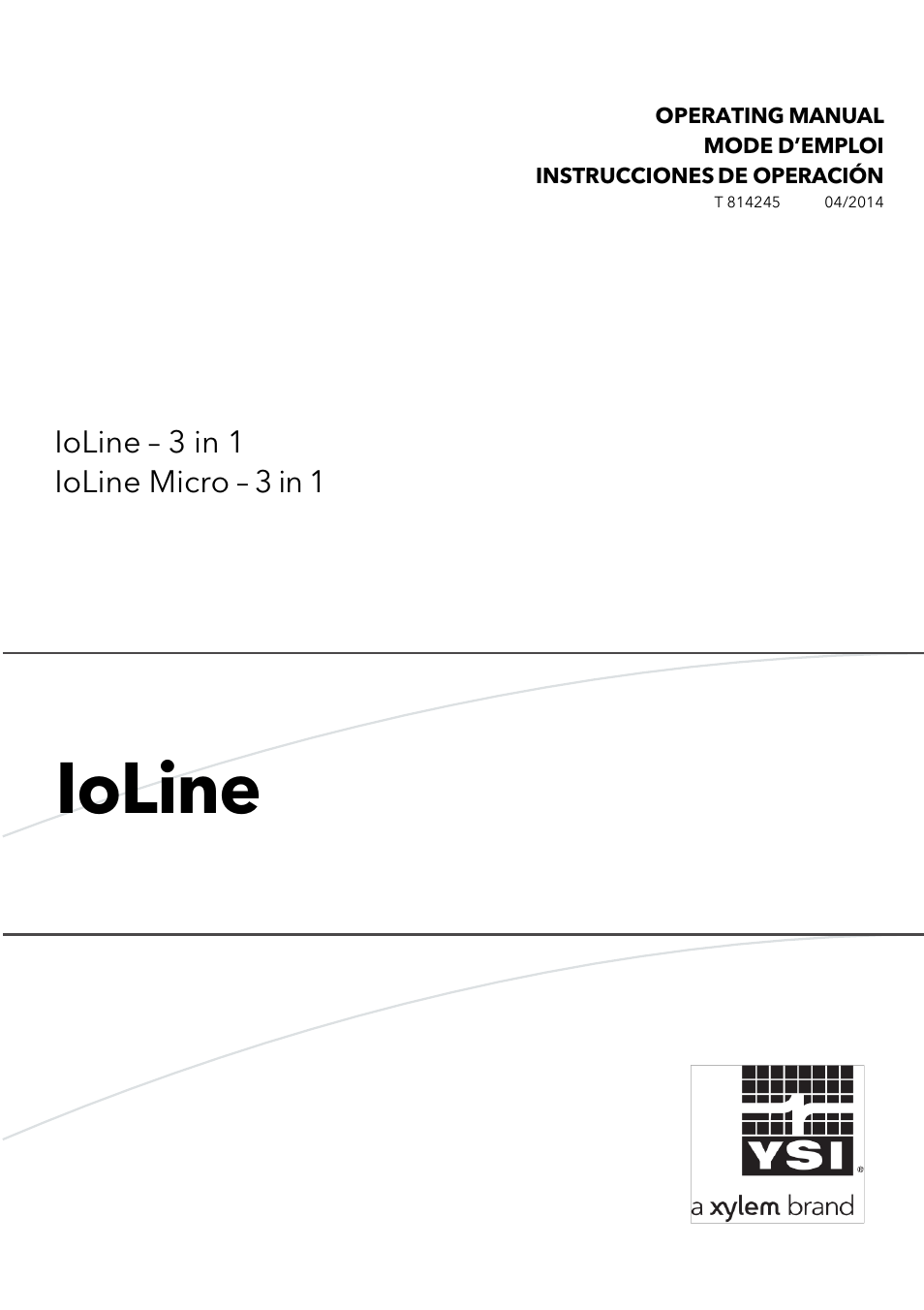 YSI IoLine Micro – 3 in 1 User Manual | 28 pages