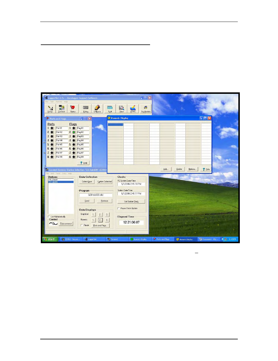 Ports, flags and numeric displays | YSI Vertical Profiler Systems User Manual | Page 62 / 117