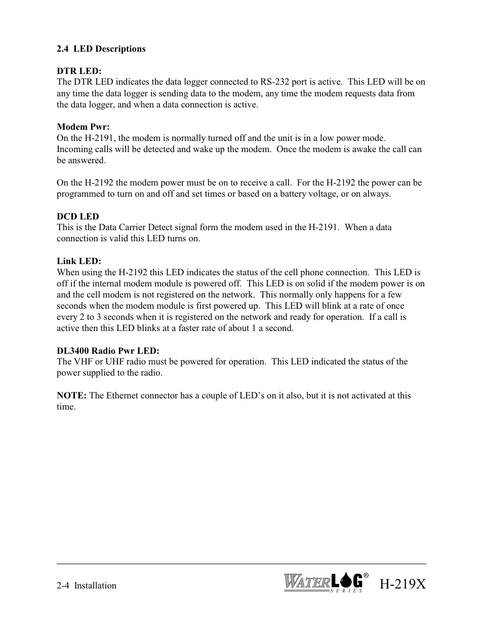 H-219x | Xylem H-2192 User Manual | Page 14 / 57