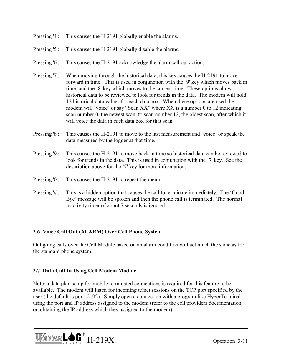 H-219x | Xylem H-2192 User Manual | Page 27 / 57